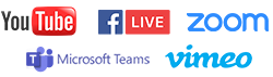 youtube facebook zoom microsoftteam vimeo
